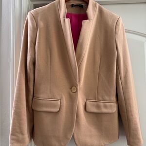 Gibson Camel Blazer with Pink Lining